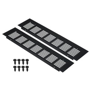 Unique Bargains Aluminum Rectangle with Mounting Screw Cabinet Air Vent Cover 2 Pcs - 1 of 4