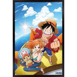 Trends International One Piece: Fishman Island - Luffy, Nami, Tony Tony Chopper Framed Wall Poster Prints - 1 of 4