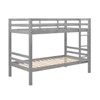 FONTOI Twin over Twin Bunk Bed with Thick Posts, Bunk Bed with Guardrail and Ladder for Kids, Teens, No Box Spring Needed, Gray, 79.4"*61.8"*43.5" - 4 of 4