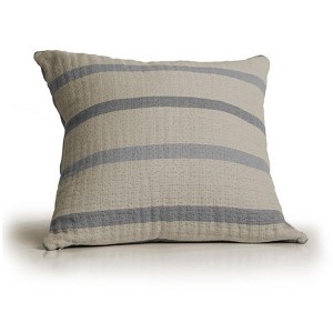 Farm to Home Horizon Organic Throw Pillow – 100% Organic Cotton, Reversible Chambray Stripe Design, Soft Textured Weave - 1 of 2