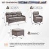 Gymojoy Outdoor Patio Sofa Ottoman with Swivel Chairs 3-Seat Sofa Glider Chairs Ottoman - 2 of 4