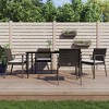 vidaXL Patio Dining Set Table and Chair with Cushions Poly Rattan and Steel - Brown 63" Table Length 4 Chairs - 2 of 4