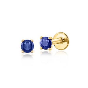 Pure Collection by Ross-Simons 0.20 ct. t.w. Sapphire Flat-Back Stud Earrings in 14kt Yellow Gold - 1 of 4