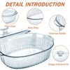 Itopfox 2.8L Glass Casserole Baking Dish with Lid, Large Oval Dish for Oven, Freezer & Microwave, Clear Container - 3 of 4