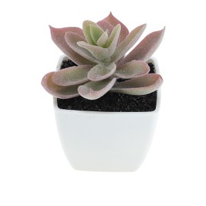 Unique Bargains Artificial Plants Plastic Pink 2.2"x2.2"x4.33" 1 Pcs - 1 of 4