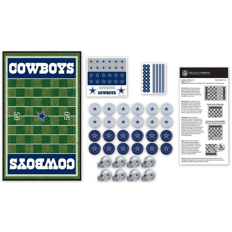 MasterPieces Officially licensed NFL Dallas Cowboys Checkers Board Game for Families and Kids ages 6 and Up, 3 of 6