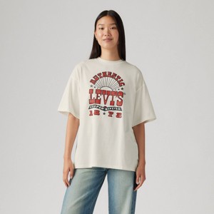 Levi's® Women's Graphic Short Stack T-Shirt - Copper Riveted Sugar Swizzle - 1 of 2