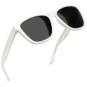 Attop Rectangular polarized sunglasses beige retro fashion square sunglasses - 1 of 4