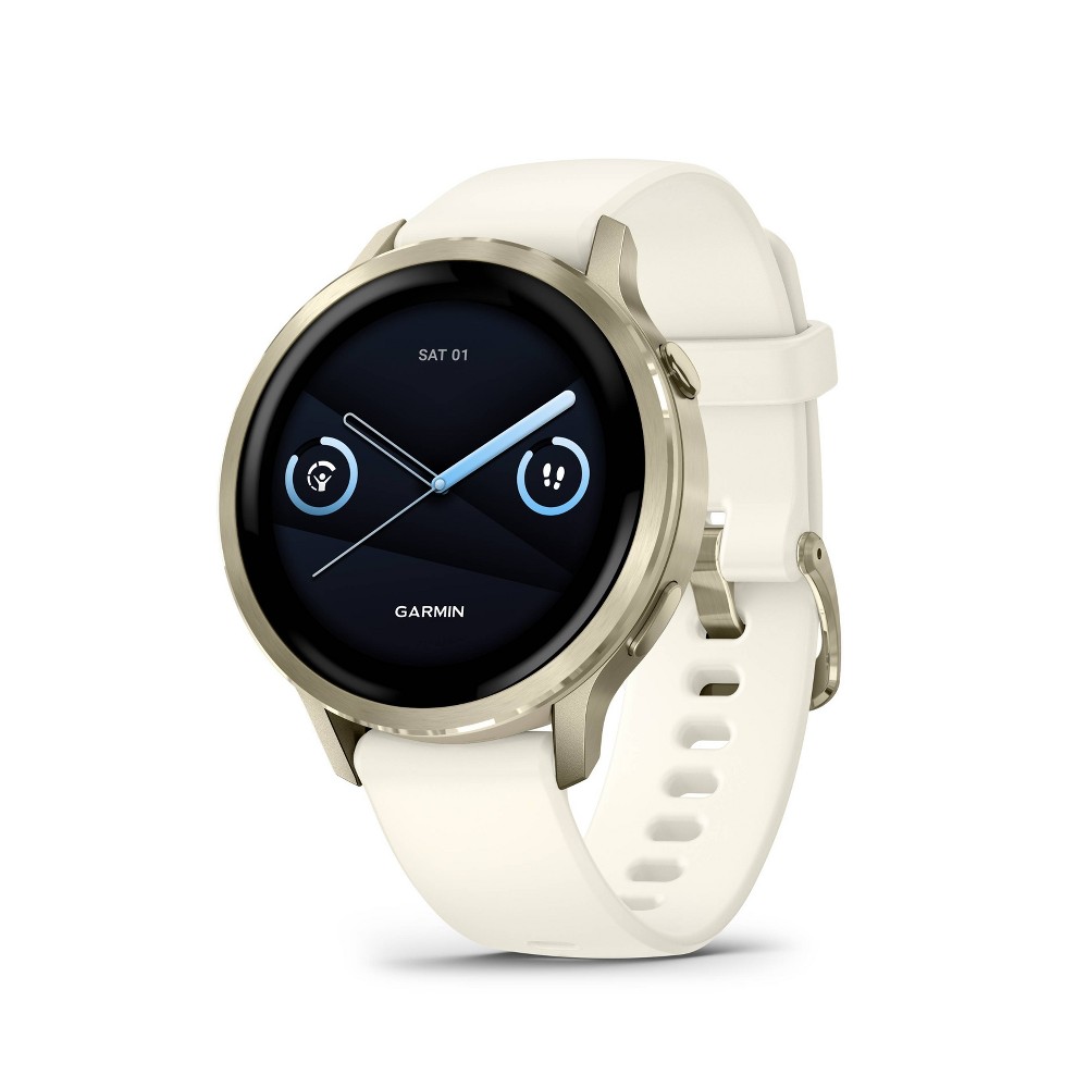 Photos - Smartwatches Garmin Venu 4 Smartwatch with Silicone Band - Lunar Gold 