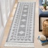 Indoor Modern Stripe Fringed Carpet Retro Soft Low Pile Machine Washable Non Slip Easy Care Lightweight Foldable Area Rugs Room Decor - 3 of 4
