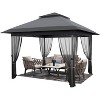 12 Ft. W x 12 Ft. D Metal Patio Gazebo, Metal Frame Canopy with Double Roof, Outdoor Canopy Tent with Portable Carrying Bag, Party Tent for Garden - 2 of 4