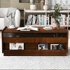 47" Modern Coffee Table with Fluted Wood Design,4 Drawers and 2 Glass Display Shelves for Living Room-Maison Boucle - 2 of 4