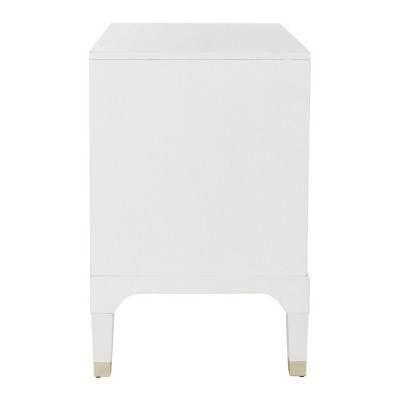 Lorna White and Gold 3-Drawer Nightstand