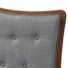 Baxton Studio King Georgia Fabric and Wood Headboard Gray/Walnut Brown: Button-Tufted, Adjustable Height - 4 of 4