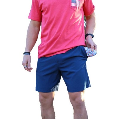 Burlebo Men's Everyday Shorts (Deep Water Navy - Parrots, Medium)