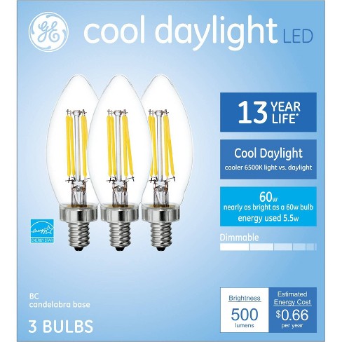 General Electric 3pk Cool Daylight 60w, Chandelier Light Bulbs Led Daylight