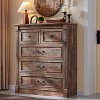 Sincido 5 Drawers Dresser for Bedroom, Farmhouse 46" Tall Dressers w/Roman Column - 2 of 4