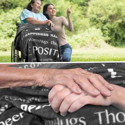 Gray Fleece Healing Thoughts and Prayer Blanket
