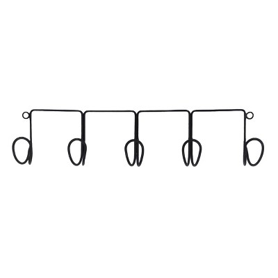 VIP Metal 16 in. Black 5 Piece Wall Hook