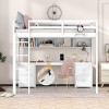 Streamdale Full Size Loft Bed with Desk, Cabinets, Drawers and Bedside Tray, Charging Station, White - 2 of 4