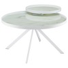 Coaster,Briggs Round Marble Printed Glass Top Coffee Table - 4 of 4