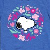 Boys' - Peanuts - Snoopy Valentine Floral Circle Short Sleeve Graphic T-Shirt - 2 of 4