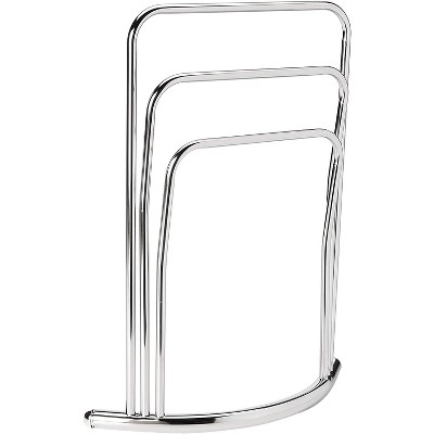 Chrome 3-Bar Free Standing Towel Rack Stand