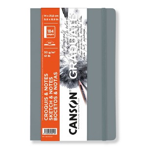 Canson Graduate Sketch & Notes Art Book, Light Gray, Soft Cover Binding, 92 Sheet, 5.5x8.5 inch, 1 Count - 1 of 4