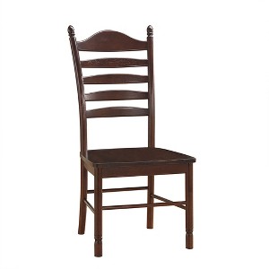 HomeRoots Espresso Wood Ladder Back Dining Side Chair - 1 of 4