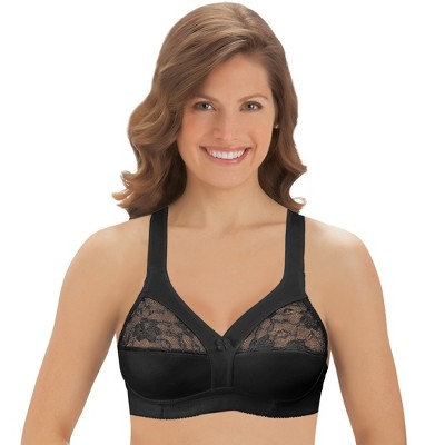 Collections Etc Exquisite Form Fully Coverage Wireless Support Bra With  Adjustable Straps, Back Hook Closure, And Moveable Pads To Ease : Target