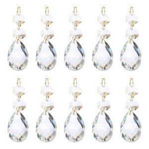 Unique Bargains Hanging Ornament DIY Craft Teardrop Crystal Chandelier Pendant Beads 3.35" x 1.5" 10 Pcs - 1 of 4