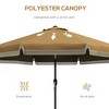 MOEPISY 9ft Patio Umbrella with Push Button Tilt and Crank, Ruffled Outdoor Market Table Umbrella with Tassles and 8 Ribs, for Garden, Deck, Pool, Tan - 3 of 4