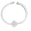 Hollywood Sensation Elegant Crystal Clover Tennis Bracelet - Sparkling Sophistication 6.875 Inches Gold - 2 of 4