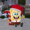 Gemmy Christmas Airblown Inflatable SpongeBob w/Candy Cane Nickelodeon, 3 ft Tall, Yellow - 2 of 2
