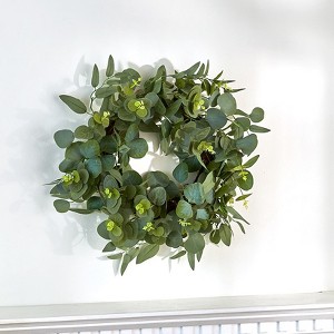 The Lakeside Collection Lush Mixed Faux Eucalyptus Home Accents - Wreath - 1 of 4