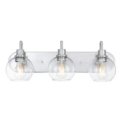 TOBILI 3-Light Vanity Light with Clear Glass Shade, Brushed Nickel