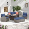 EROMMY Wicker/Rattan 7 - Person Seating Group with Fire Pit Table - 4 of 4
