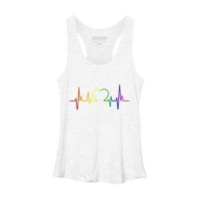 Adult Design By Humans Pride Heartbeat Rainbow By LuckyCharm99 Racerback Tank Top
