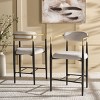 Covelle Arm Counter Stool (Set of 2)  - BST6403A - Black Gold/Dove Grey - Safavieh - 3 of 4