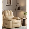 22" Leather Recliner Chair for Adults, Overstuffed Manual Recliner Chair, Single Sofa with Cup Holder and Side Pockets, Upholstered Chair - 4 of 4