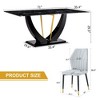 NicBex Dining Table Set for 8 Dining Room Table Set Black Marble Pattern Tempered Glass Dining Table Set with 8 PU Chairs for Dining Room - 2 of 4