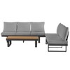 Outdoor Modular Sectional Sofa Set with Coffee Table, Side Table, and Adjustable Reclining Seats - 3 of 4