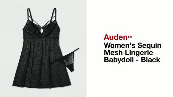 Women&#39;s Sequin Mesh Lingerie Babydoll - Auden&#8482; Black, 2 of 8, play video