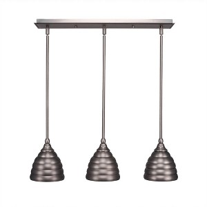 Toltec Lighting Any 3 - Light Chandelier in  Brushed Nickel with 6" Brushed Nickel Beehive Metal Shade Shade - 1 of 1