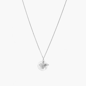 Bearfruit Jewelry Sterling Silver 18K Gold Plated Bee Pearl Necklace - 1 of 4