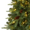 Nearly Natural 6-ft Wellington Spruce “Natural Look-in Artificial Christmas Tree with 300 Clear LED Lights and Pine Cones - 3 of 4