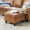Benito 26.5" Wide Contemporary Genuine Leather Ottoman for Living Room | ARTFUL LIVING DESIGN - 2 of 4