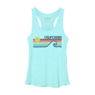 Women's Design By Humans California Retro Sunset By LuckyU Racerback Tank Top