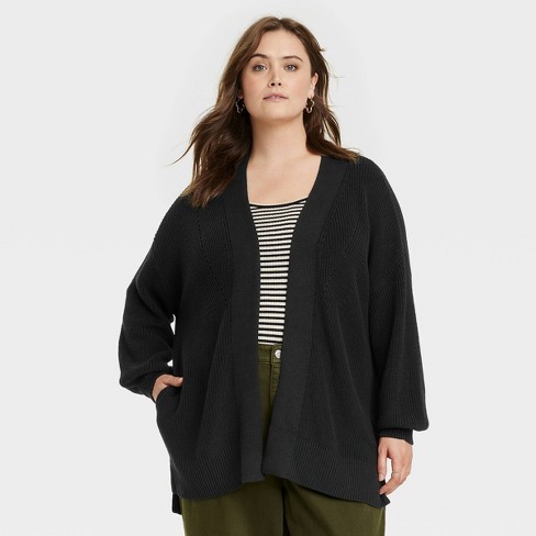 Women's Open-front Cardigan - Universal Thread™ Black Xxl : Target