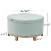 Christopher Knight Home Aikenhead Modern Round Storage Ottoman with Wooden Legs - 3 of 4